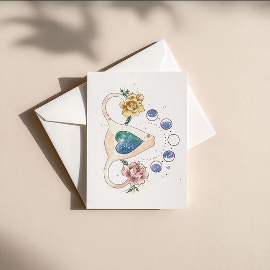 Carte de souhaits UTERUS EN FLEURS