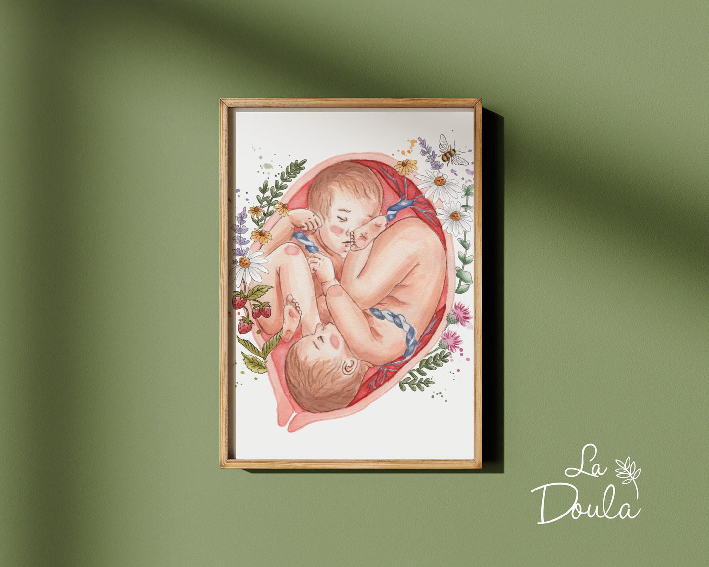 Affiche Aquarelle ÂMES JUMELLES