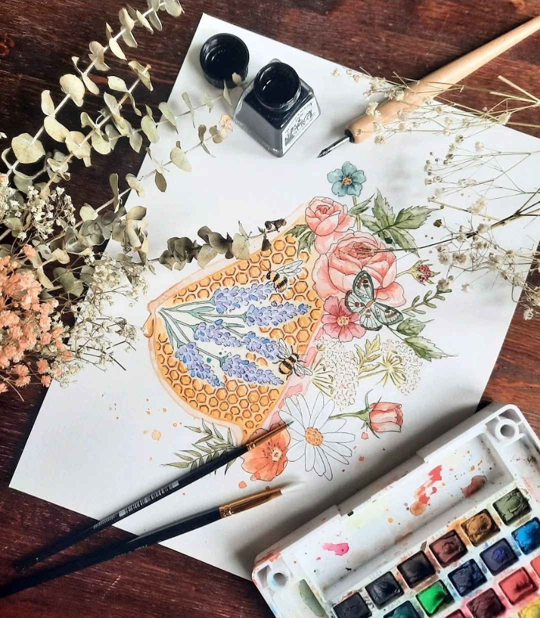 Liquid Gold watercolor poster