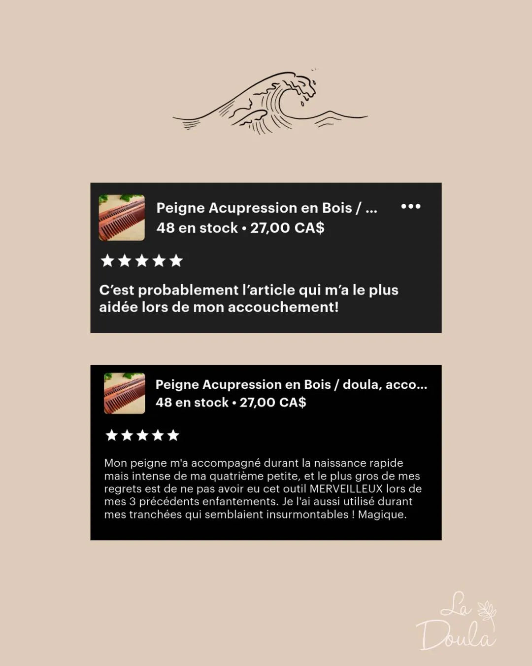 Peigne d'acupression en bois pour l'enfantement