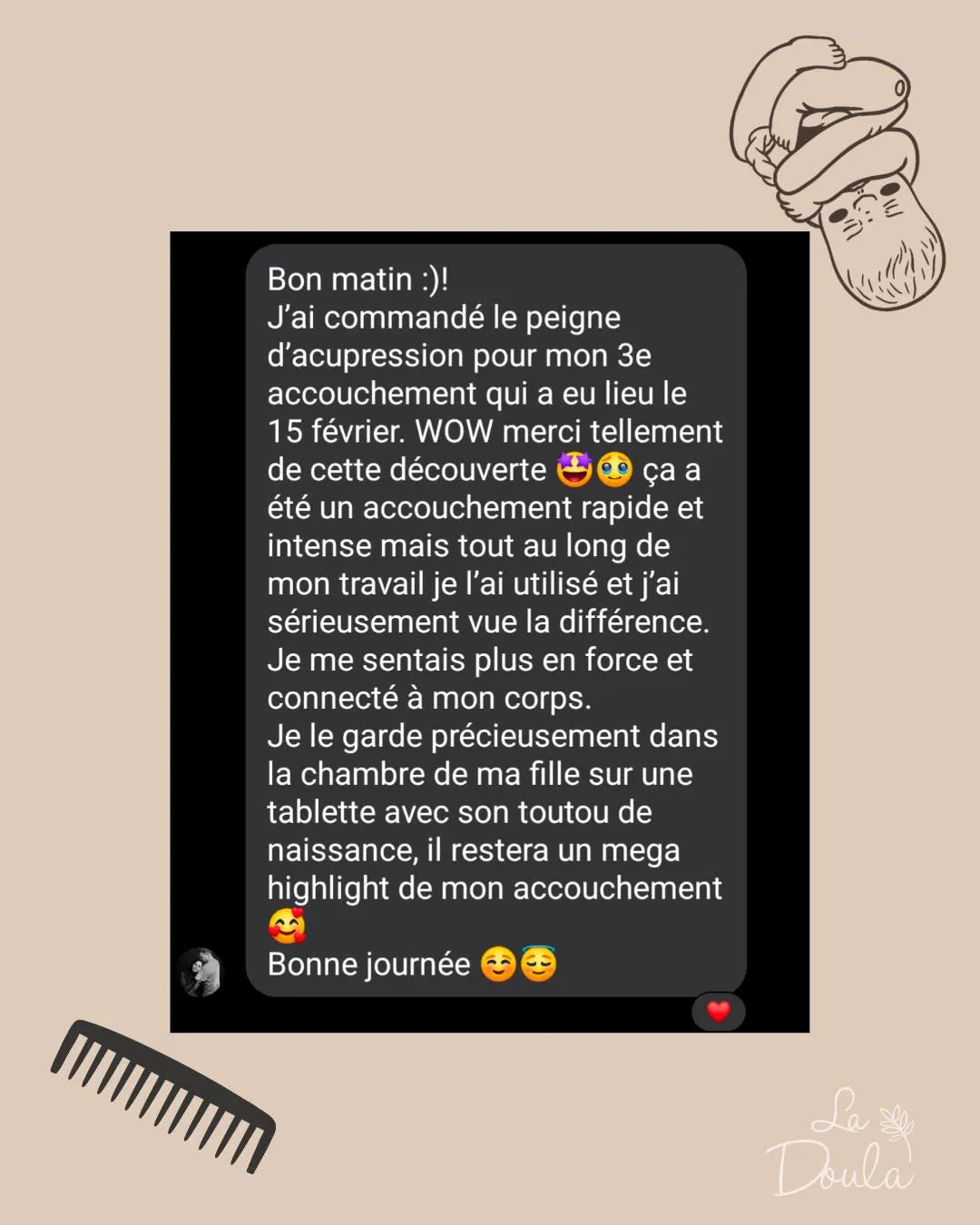 Peigne d'acupression en bois pour l'enfantement