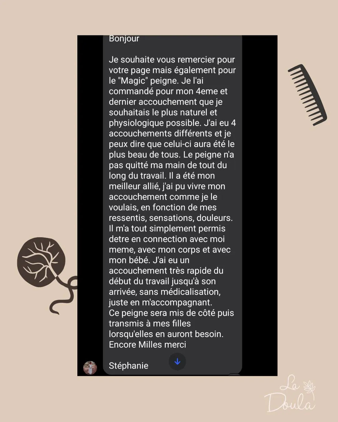 Peigne d'acupression en bois pour l'enfantement